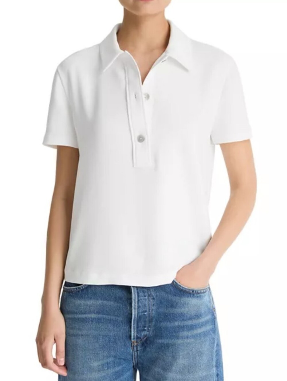 Vince Crepe Short Sleeve Polo